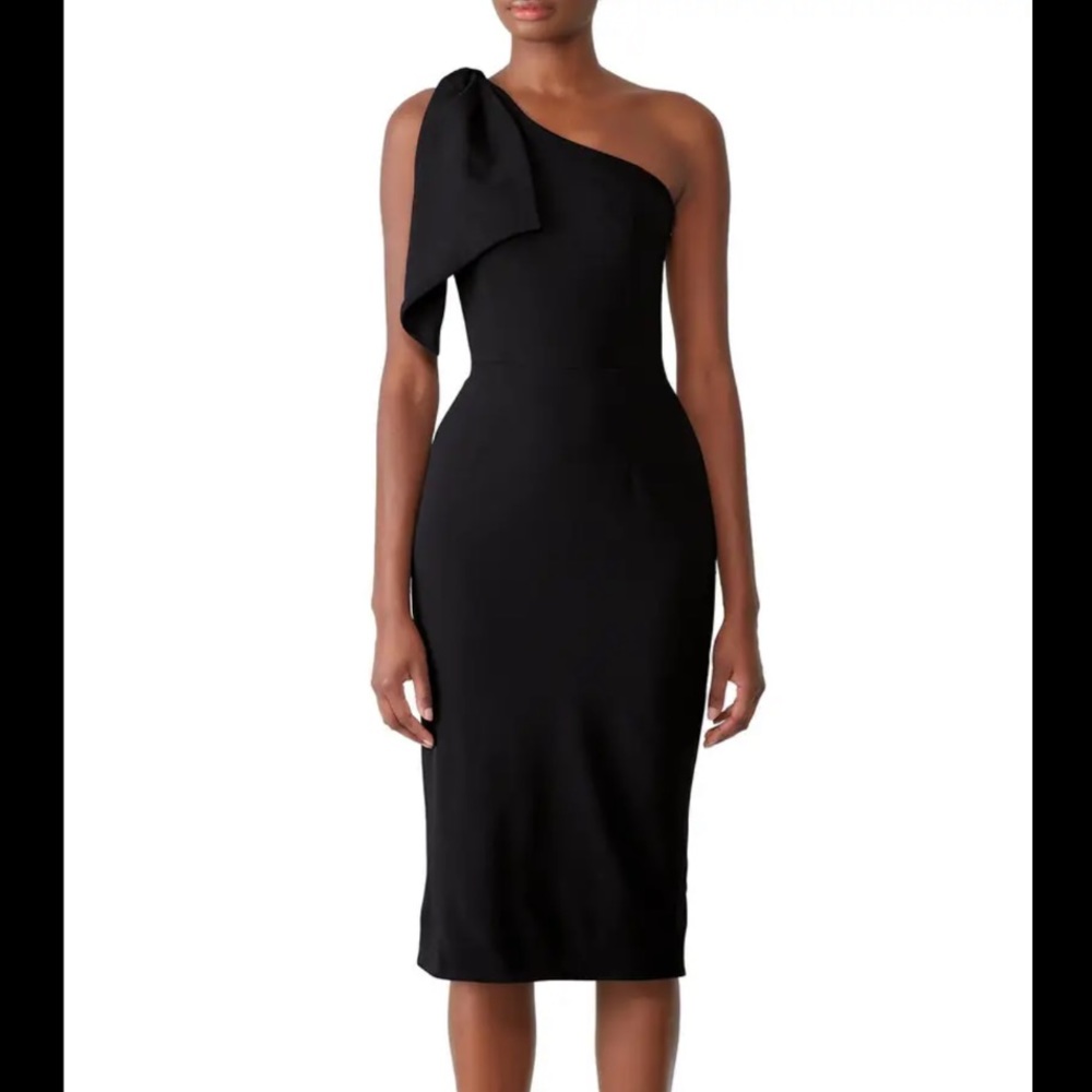 Dress The Population Tiffany Sheath black midi dress